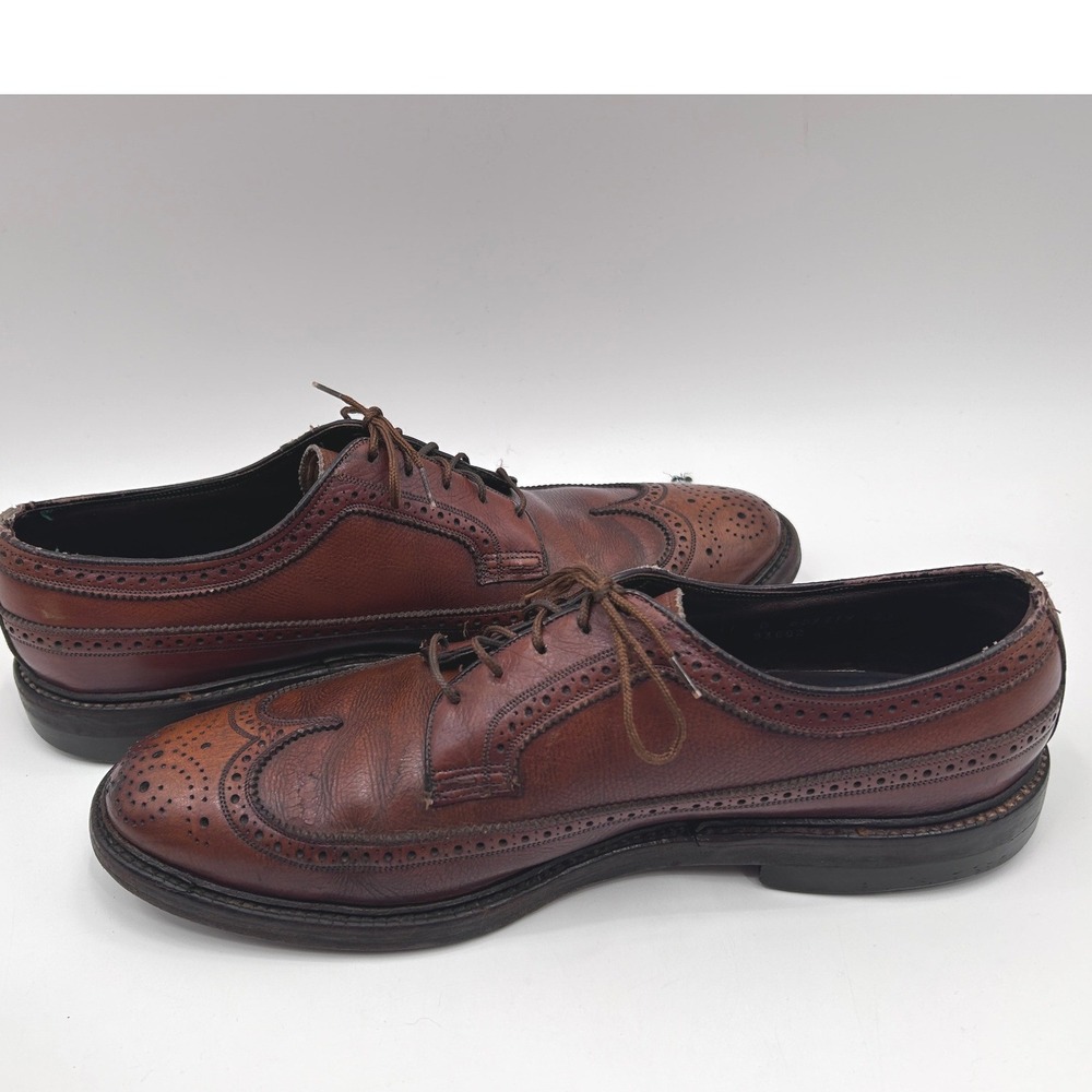 Florsheim Imperial 93602 Brown Pebble Grain Longwing Blucher Shoes Mens 11 B